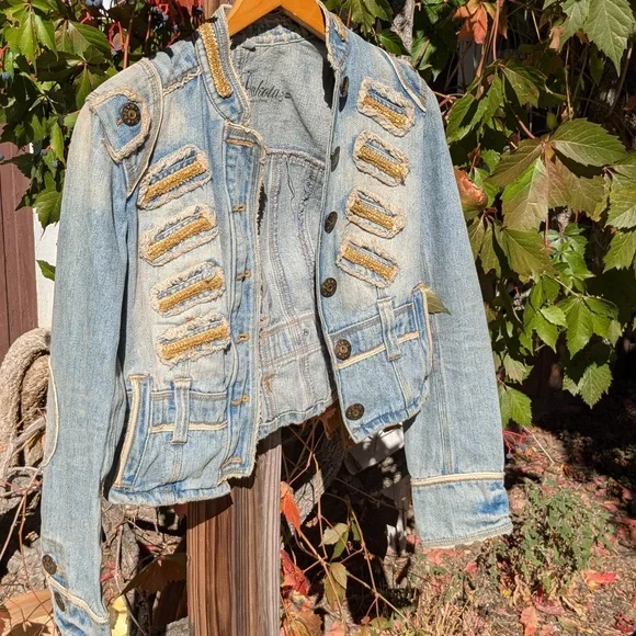 Vintage Military-inspo style BB Dakota embellished denim jacket - Picture 14 of 14
